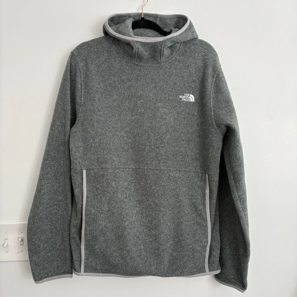 North Face Hoodie Mens M Long Sleeve Hooded Pullover‎ Pockets Gray Casual